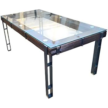 Loft24 Ausziehbarer Esszimmertisch 140-200 cm Glasplatte Schwarz