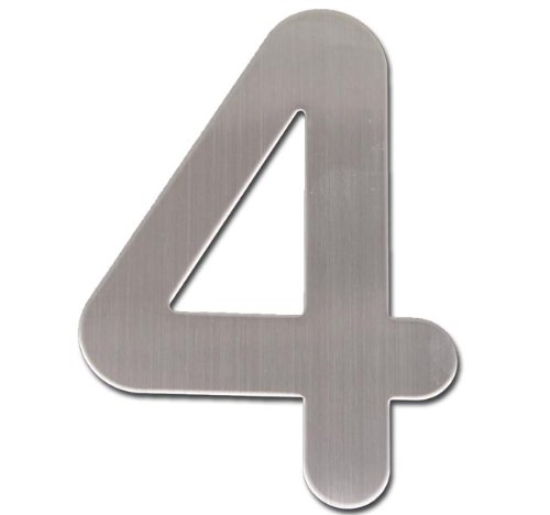 Preisvergleich Produktbild Hausnummer (4) Edelstahl 30cm Haustür Kennzeichen Garten Schild Modell ELECSA 0192