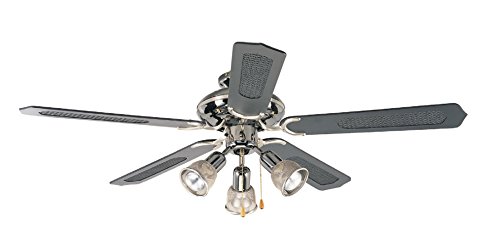 Sonnenkönig of Switzerland, Deckenventilator Waffel mit Licht, schwarz