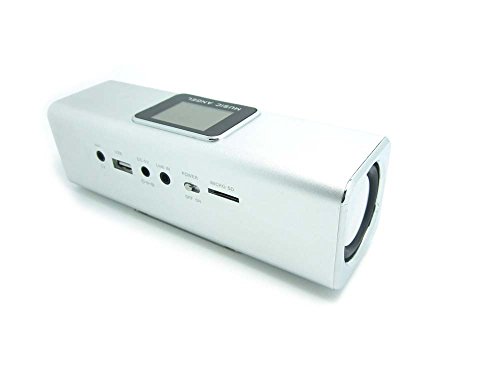 Music Angel- FM-Radio/MP3 Player – Line In / MicroSD – Stereo Lautsprecher / Boxen / Soundstation / für Handy, PC, LAPTOP, NETBOOK, Tablet – Farbe Silber - 2