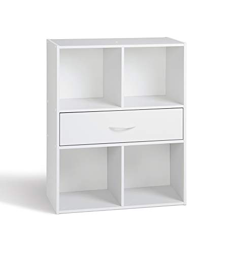 Alsapan Compo 10 94483 - Mueble Organizador (4 Compartimentos y 1 cajón, 61,5 x 29,5 x 80 cm), Color Blanco