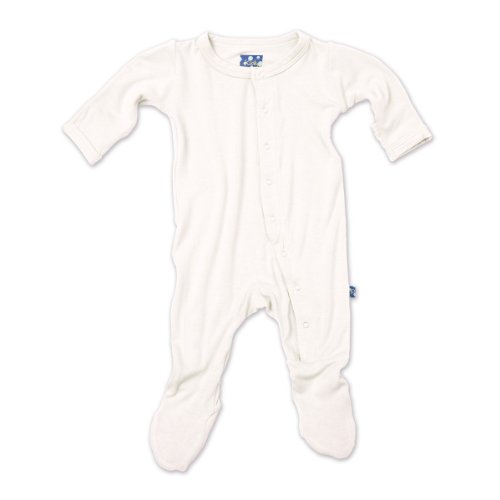 KicKee Pants Bamboo Footie in Natural, 3-6M