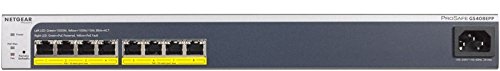 Netgear GS408EPP-100NES Pro-Safe Easy-Mount 8-Port Gigabit Ethernet Switch schwarz/silber