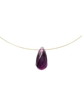 Gemshine - Damen - Halskette - Vergoldet - Amethyst - Tropfen - Facettiert - Violett - 45 cm