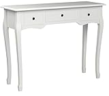 Color: blanco vidaXL Tocador Consola Blanco con 3 cajones