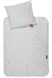 sleepling 190203 Basic 100 2 tlg. Set Kinderwagen / Babywagen Decke und Kissen 60 x 78 cm + 30 x 35 cm, weiß