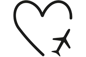 Inkster® Corazón con Avión | Tatuaje temporal con certificación cosmética de la UE: el original | impermeable + vegano | Tatuaje Revolucionario De 2 Semanas