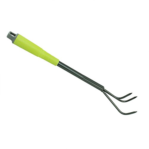 COM-FOUR® 5-teiliges Gartenset mit grünen Griffen – Doppelhäckchen, Kleingrubber, Fugenkratzer, Kleinbesen & Blumenkelle - 2