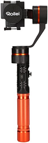 Rollei Profi Actioncam Gimbal - 3-Achsen Schwebestativ (Stabilisator/Steadycam) fÃ¼r Actioncams, inkl. App fÃ¼r Fernsteuerung, passend fÃ¼r Rollei Actioncams und GoPro Hero 6 / 5 / 4 und 3 sowie weitere Actioncams - Schwarz/Orange