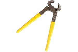 BUZZFASHION Tenaille de charpentier professionnelle, tenaille de menuisier demi-fine150/ 200/229/ 250mm, poignées en PVC jaune (150mm)