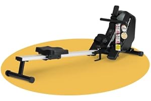 SportPlus | Newest Edition | Equipo de Remo para Casa con Soporte para el Móvil, Plegable y con Ruedas de Transporte, 8 Niveles de Resistencia, Ordenador de Entrenamiento Pequeño, hasta 120 kg