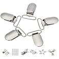 Asiatic Inner 2.0 cm,25pcs/lot, Stainless Steel Color Metal Round Pacifier Suspender Clips Holders for Project/T-Shirt/Shirt/Craft