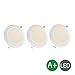 Produktbild B.K.Licht LED Einbauleuchte Ultra Flach Size XL Ø170mm 3er Set 1100LM Inkl. 3 X 12W LED-Platinen 3000K IP23 Weiß LED Einbaustrahler LED Spot Einbauspot Deckeneinbaustrahler Deckeneinbauspot Einbautiefe nur 30 MM