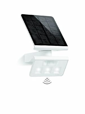 Steinel XSolar L-S - Lampe solaire extérieur á LED blanc à détecteur de mouvement infrarouge 140°, applique solaire
