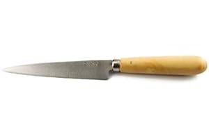 Cuchillo deg. Conejos PALLARES, Mango de Boj, Acero Carbono 10cm. Hoja Estrecha