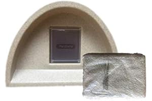 Cosy Cages -Weatherproof cat shelter/cat kennel with square Flap & self heat pad Sandstone