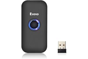 Eyoyo 2D Escáner de Código de Barras, Mini 1D QR Lector de Código de Barras 3-en-1 Conexiones USB Cable/ 2,4G Inalámbrico/Bluetooth para POS, Teléfono Inteligente, Tableta, iOS, Android y Windows