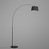 QAZQA Modern Bogenleuchte/Bogenlampe / Lampe/Leuchte Arc schwarz mit schwarzem Stoffschirm/Innenbeleuchtung / Wohnzimmer/Schlafzimmer Metall/Textil / Rund LED geeignet E27 Max. 1 x 20 Watt - 7