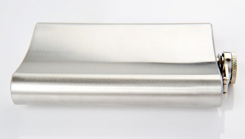 Monumentum Flachmann aus Edelstahl Silver 9 oz. (270 ml), Schraubverschlussdeckel, Farbe Silber (1959 DE) - 4