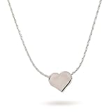  Sterling Silber Herz kleine Halskette 8mm Herz Charm Länge 38cm / 16inch + 5cm Extender