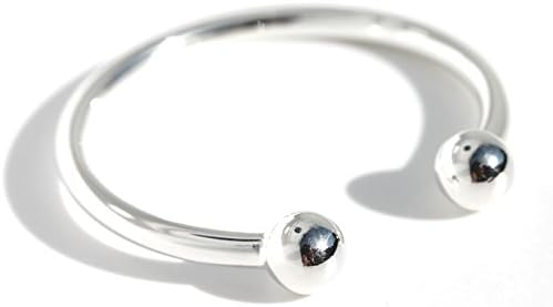 925 sterling silver baby torque ball end bangle with gift wrap set