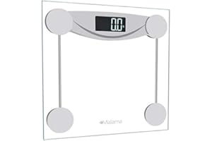MALAMA & MAPLE LEAF DESIGN Malama Digital Body Weight Bathroom Scale, Weighing Scale with Step-On Technology, LCD Backlit Display, 400 lbs Accurate Weight Measurements, Silver
