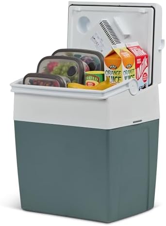 Mobicool ME27 - Frigorifero elettrico, 26 litri, grigio, mini frigorifero 12/230 V, per auto, camion, barca, tempo libero e campeggio