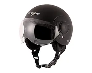 Vega Atom ABS Material Dull Black Helmet for Women (M)