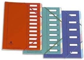 en carte forte Organiser Folder with 12 Compartments vert MON DOSSIER