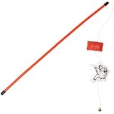 Karlie Simon's Cat Katzenspielangel mit Vogelmotiv, 47 cm, rot-weiss