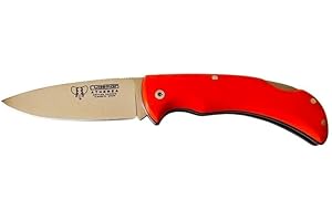 DON FILO Cudeman Navaja Athenea 345-J con hoja de acero Böhler N690-Co de 8 cm y empuñadura de G-10 Naranja con separador negro de 10,5 cm + portabotellas de regalo (Sin Funda)