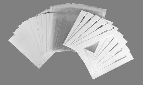 Kadinsky Art 20 Picture Photo Mounts, Backs and Clear Bags 10" x 12" to fit 10" x 8" Iced White(Off White) Texture