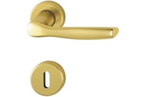 FIP Coppia Maniglia Hoppe per porte interne Milano satinata alluminio moderna (Alluminio Oro)