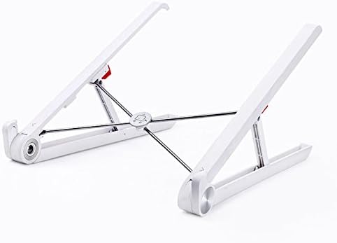 NQFL Notebook Stand GWDZX Portable Storage Desktop Folding Computer Cooling Rack Computer Tray Rack Cooling Stand Thermal Pad Laptop Table,White-27*3*3cm