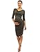 PattyBoutik Mama Cowl Neck Ruched Stretch Maternity Dress (Dark Olive Green 14)