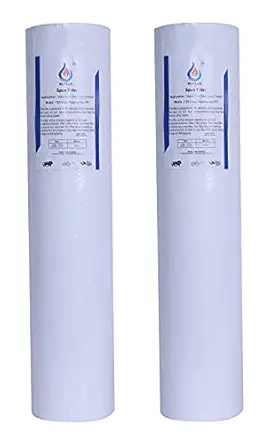 KRPLUS Jumbo Spun Water Filter Replacement Cartridge Whole House Sediment Filtration 20 x 4.5 Inch White (Pack of 2)
