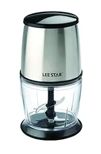LEE STAR LE- 801 Stainless Steel Portable Electric Chopper with Heavy Duty & Powerful Vegetable Cutter Machine with Twin Blade, Whisker Blade & Unbreakable Jar for Home & Kitchen Use ? 250 Watts