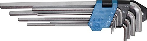 BGS Innen-6 kant-Winkelschlüssel set, extra lang, 1,5 bis 10 mm, 9-teilig, 808