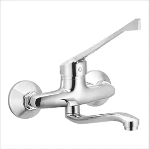 CHILLY-S Wall Mounted Single Lever Sink Mixer with Surgical Purpose Elbow Action Comfort Specially Design for Doctors and Medical Staff with Lower Side Swinging Spout