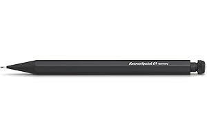 Kaweco Special Porte-mine 0,9 I Porte-mine en aluminium de qualité supérieure au format octogonal à huit pans I Porte-mine 14 cm I Porte-mine rechargeable Noir avec gomme