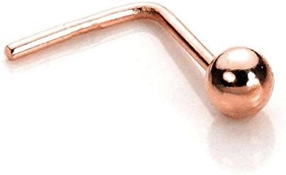Crystal BerriesRose Gold 316L 2mm Ball L Shape Nose Stud