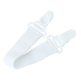 Pinzhi Verstellbares Bett Blatt Verbindungselemente Hosenträger Clip Halter Cover (Satz von 4, weiss) - 3