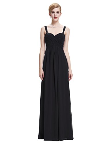 Womens Formal Long Prom Dress Homecoming Sleeveless Black Size 18