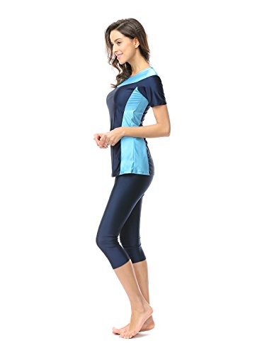 OUO Damen Muslimischen Badeanzug Wetsuit Wassersport Oberteil und Hose - 3