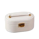 Ymorith Kleine Reisetagebäschen-Box Schmuck Veranstalter Display Storage Case für Ringe Ohrringe Geburtstagskind Geschenk Party Geschenk (Weiß)