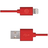 Mojue 3Dk34 Lightning Şarj Kablosu, 1 metre,Kırmızı