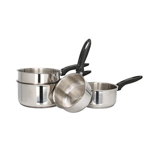 Sitram Série de 4 casseroles 14/16/18/20 cm - acier inoxydable - poignée thermorésistante - tous feux dont induction - 710482