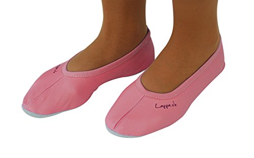 Schwarz, Weiß, Jensblau, Rosa, Pink, Hellblau, Lachsrot Gymnastikschuhe, Ballettschuhe, Schläppchen, Turnschläppchen, Tanzschuhe mit Ledersohle. Gr. 30-44 - 2