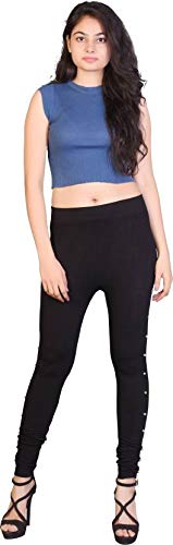 CETC Fashion Womens Cotton Solid with Beads Jeggings (Black, Free Size) RS.269 (73.00% Off) - Amazon