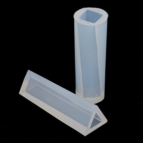 Gazechimp 5stk Quadrat Silikon Transparent Werkzeug Gießform Anhänger Pendant Modell + 100pcs Augen Schraubösen Schraubhaken - 4
